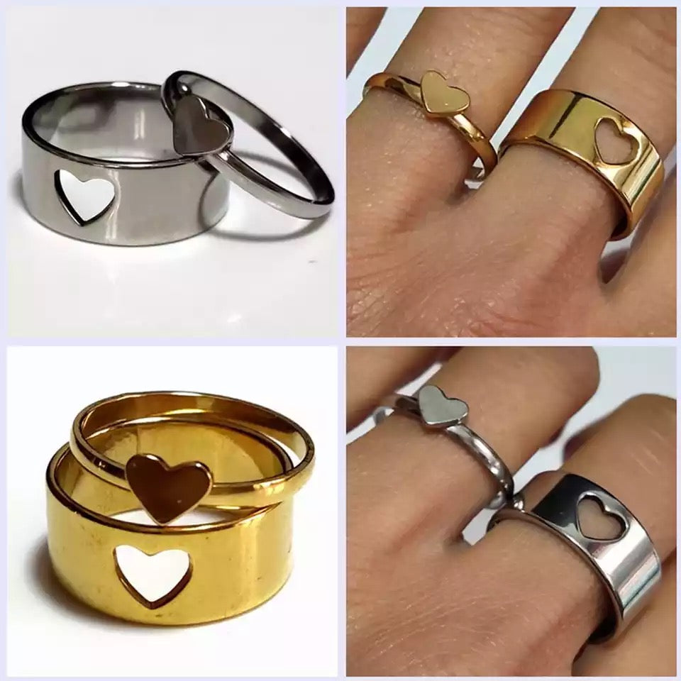  Juego de anillos de negatividad que se rompen en forma de  corazón, anillo creativo, anillos personalizados de amor fresco, anillos  para mujer (H, talla única) : Ropa, Zapatos y Joyería