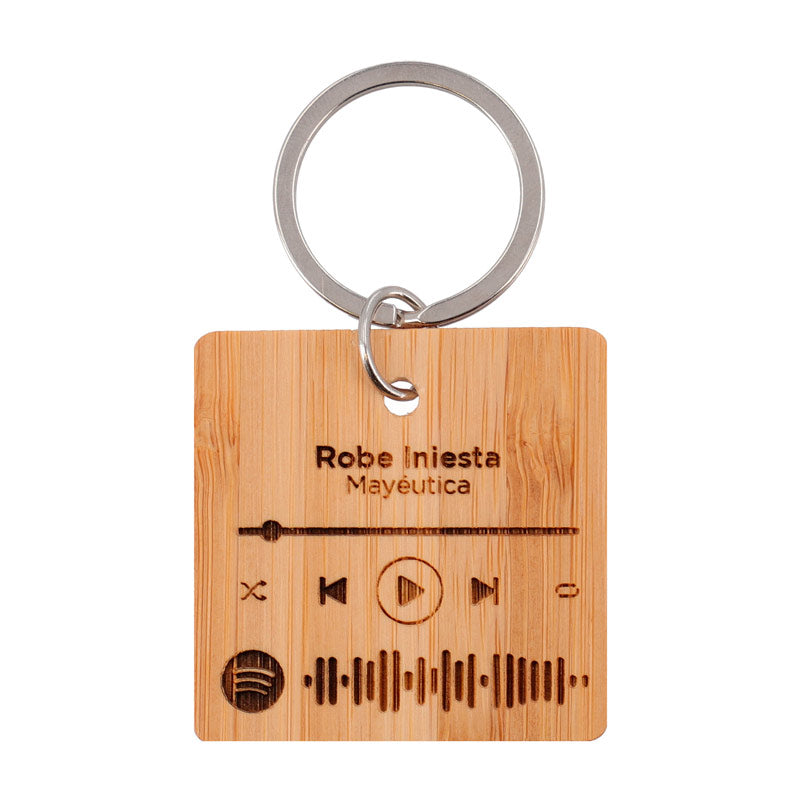 Llavero Spotify madera personalizado RECTANGULAR